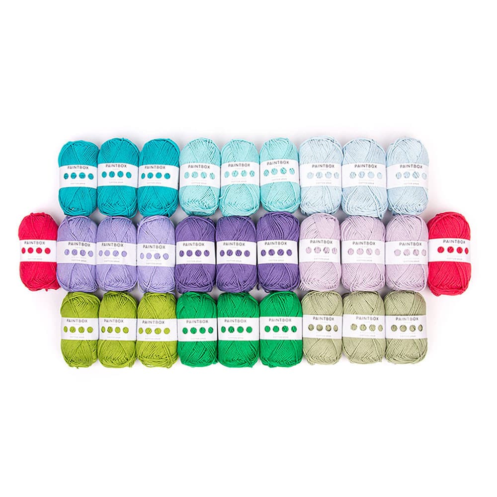 Paintbox Yarns Cotton Aran Check Me Out Bed Throw 29 Ball Knitting Kit