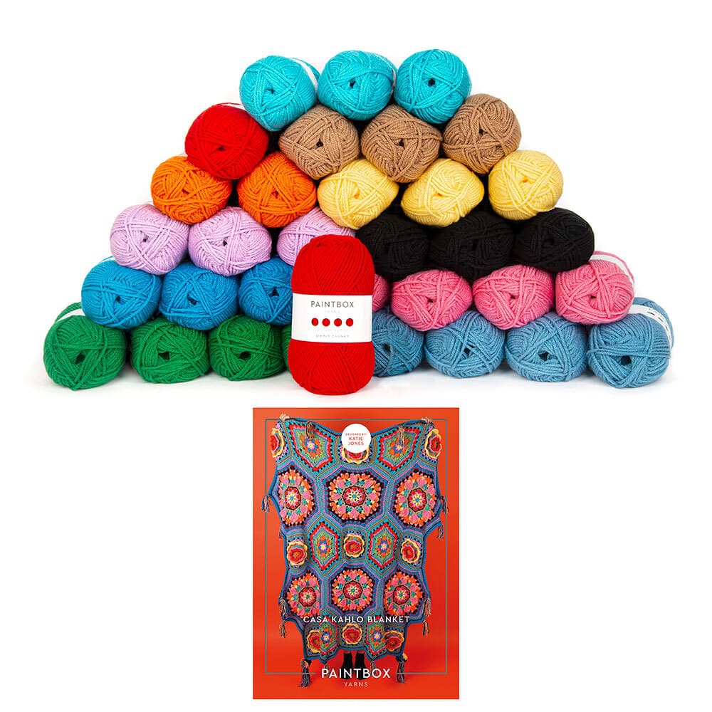 Paintbox Yarns Simply Chunky Casa Kahlo Blanket 34 Ball Crochet Kit