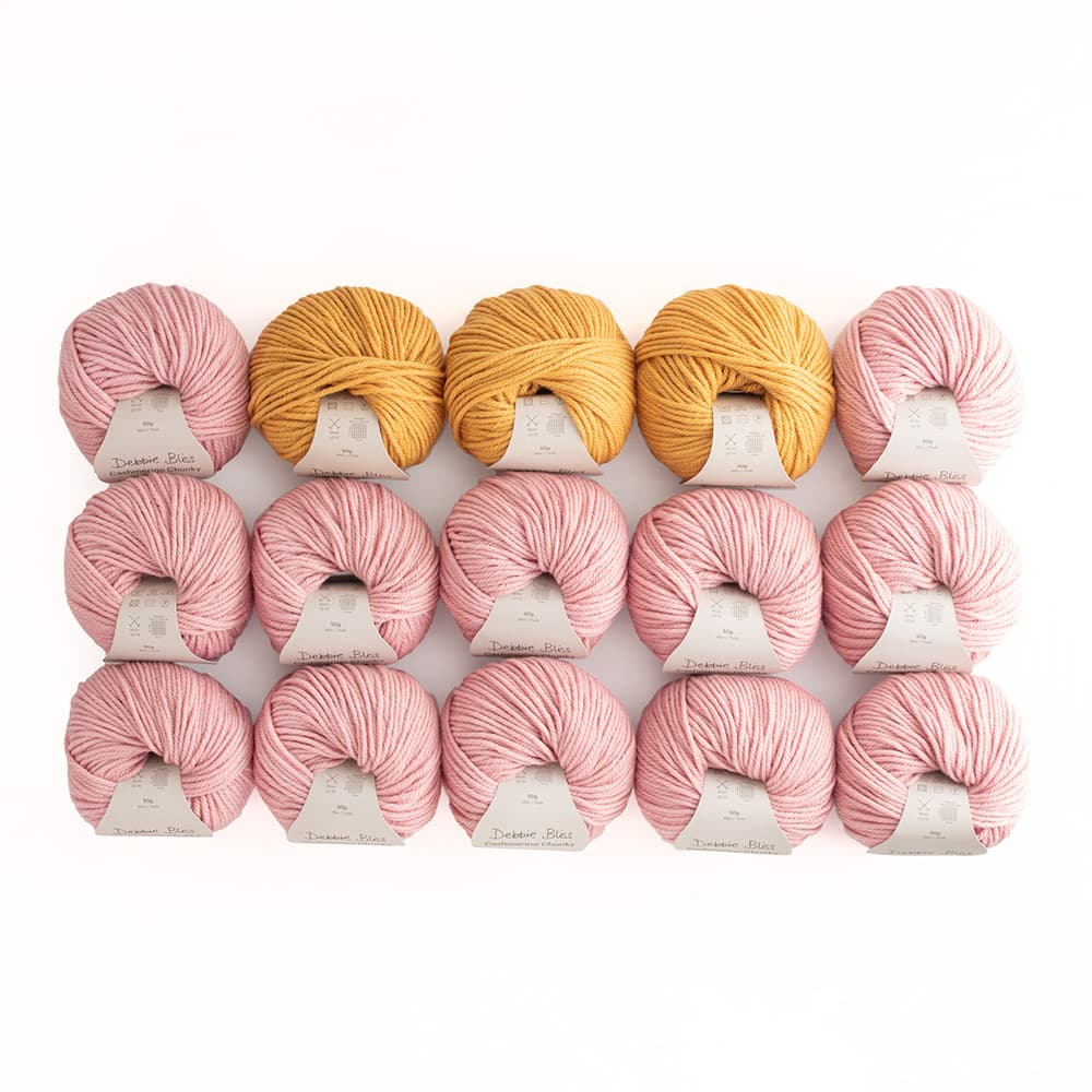 Debbie Bliss Cashmerino Chunky Tumbling Blocks Blanket 15 Ball Knitting Kit