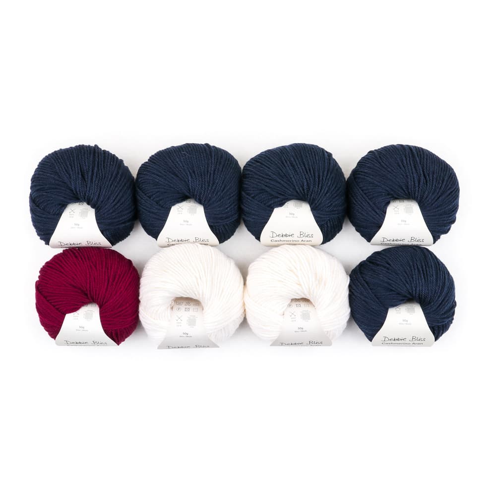 Debbie Bliss Cashmerino Aran Union Jack Cushion 8 Ball Knitting Kit